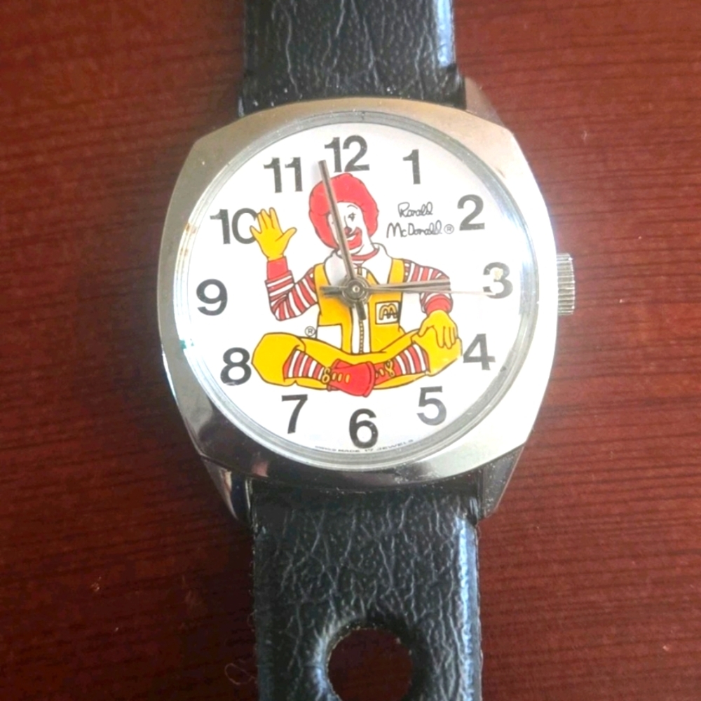 RARE!!!McDonald's Silver Watch with Black Strap